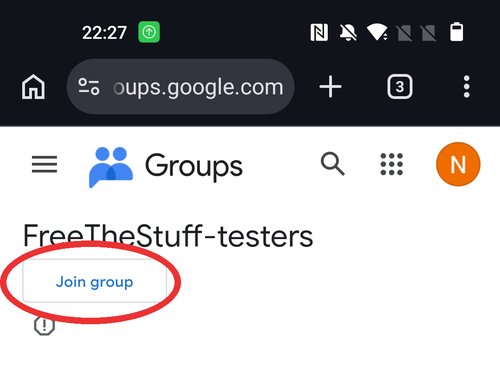 Group page with the Join group button highlighted